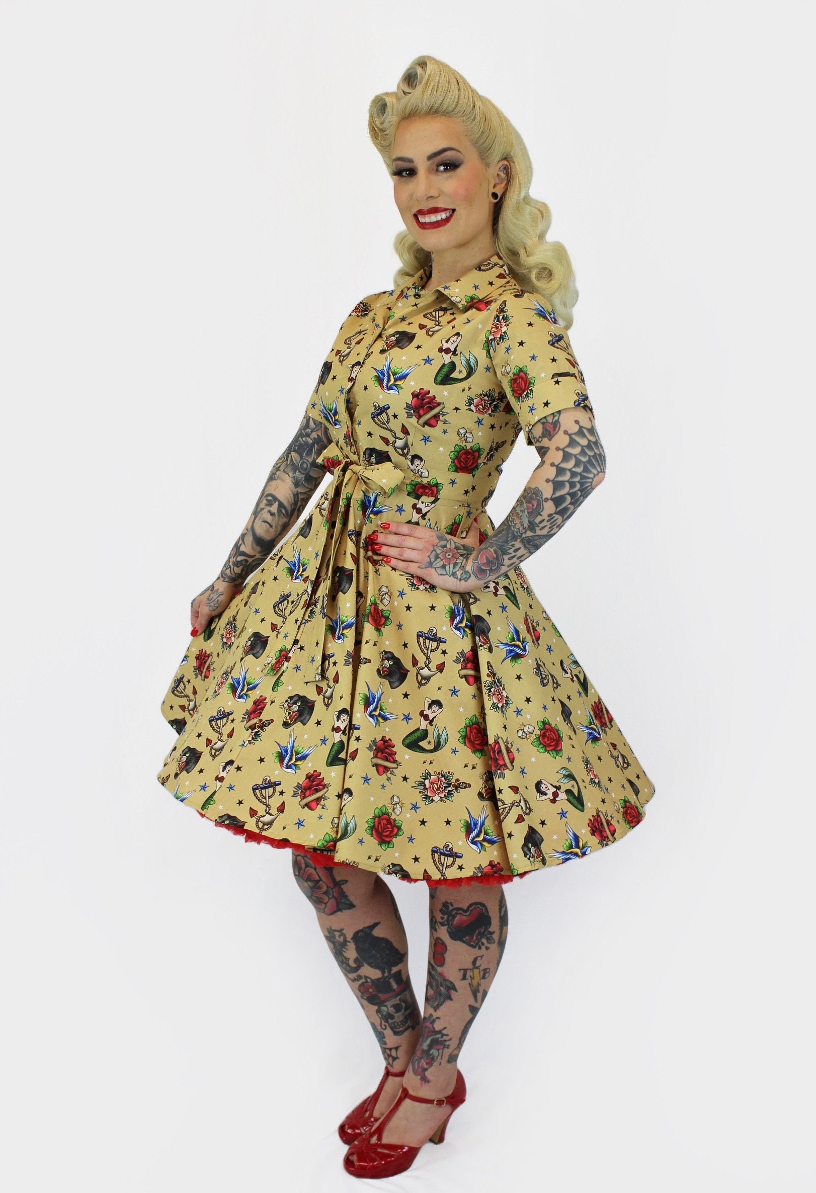 着用数回AmeriVintage PICTUREBOOKTATTOO DRESS Ameri（アメリ）の「PICTURE BOOK TATTOO DRESS（ワンピース