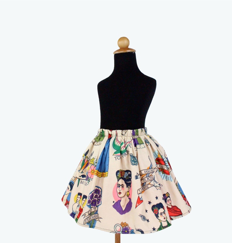 Girl's Beige Colorful Frida Skirt image 3