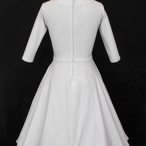 White 1940s Vintage Inspired Wedding Circle Dress w/ Pockets image 6