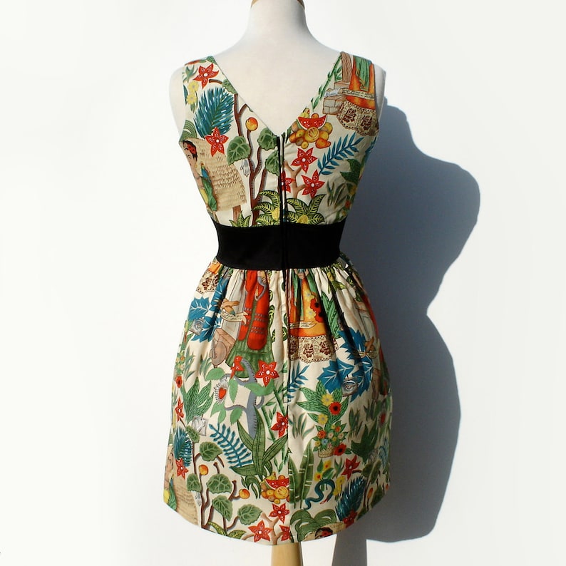 Frida Inspired Dress/ 50s Inspired Frida Dress / Mexican / Rockabilly / Boho image 9