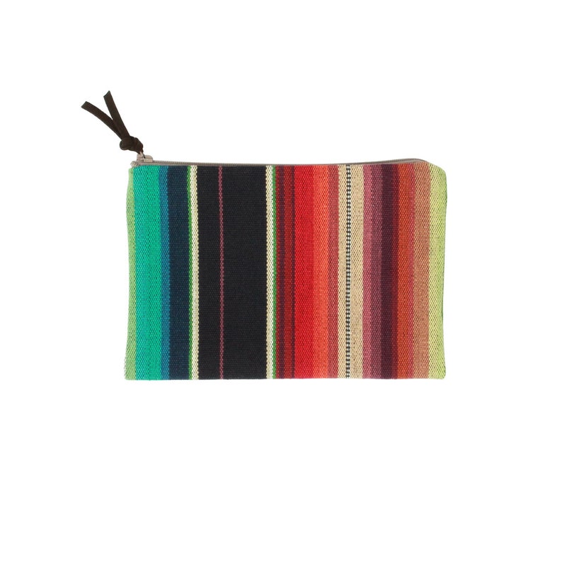 Serape Pouch/Wallet/Make-up Bag Green, Teal, Blue