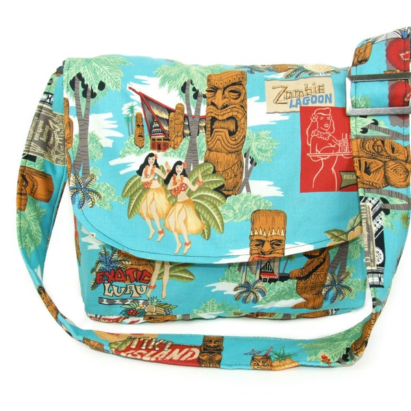 Rockabilly Hawaiian Messenger Bag / Rockabilly Pinup Purse