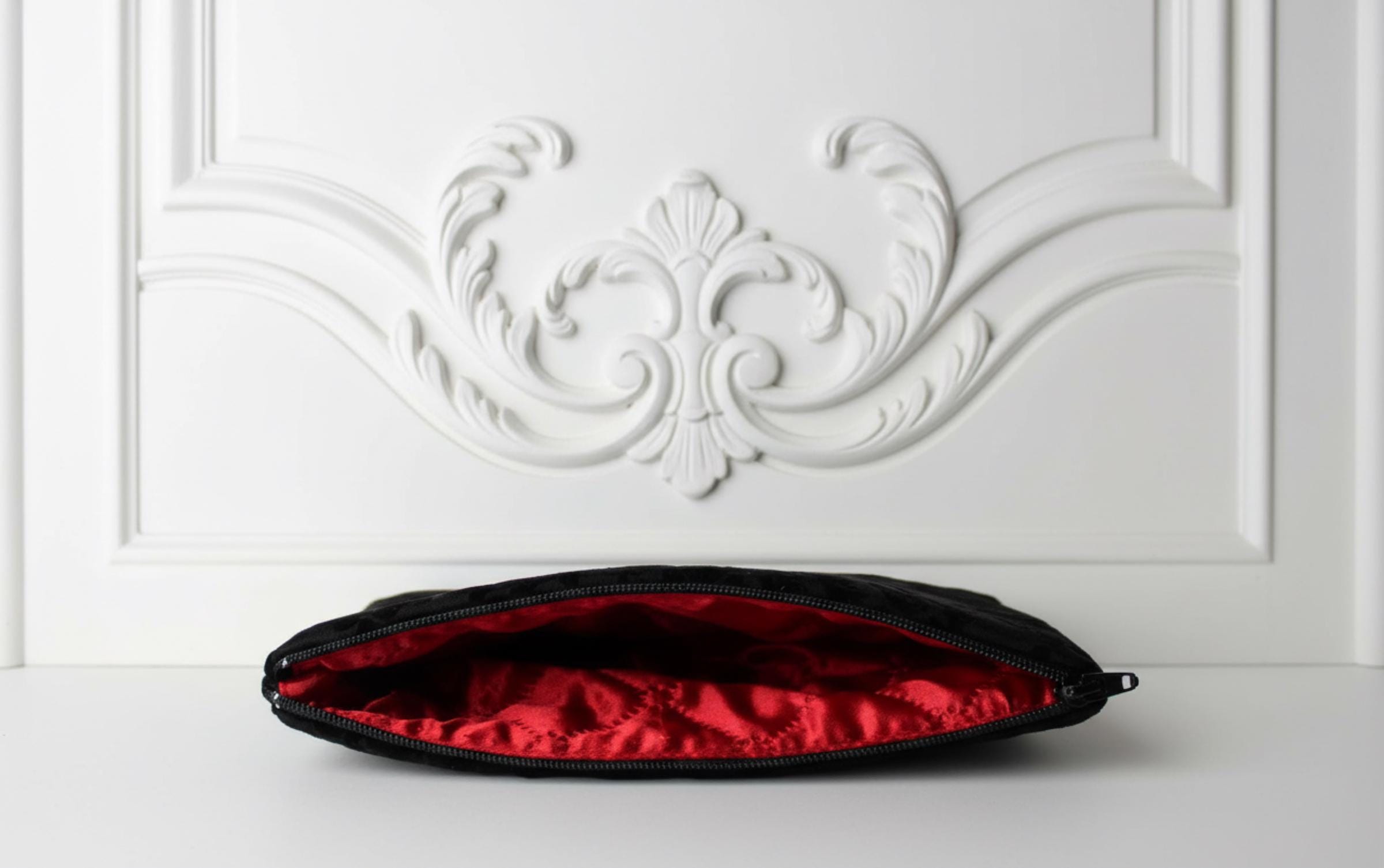Black Damask Wallet, Gothic Clutch Wallet, Victorian Baroque Print ...