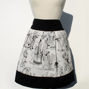 Day of the Dead Paseo de Muertos Skirt Thick Sateen Band Skirt image 2