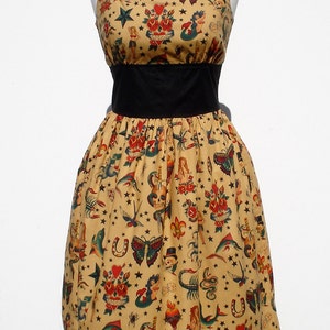 Tattoo Art Vintage Inspired Dress /  Rockabilly Pinup Dress