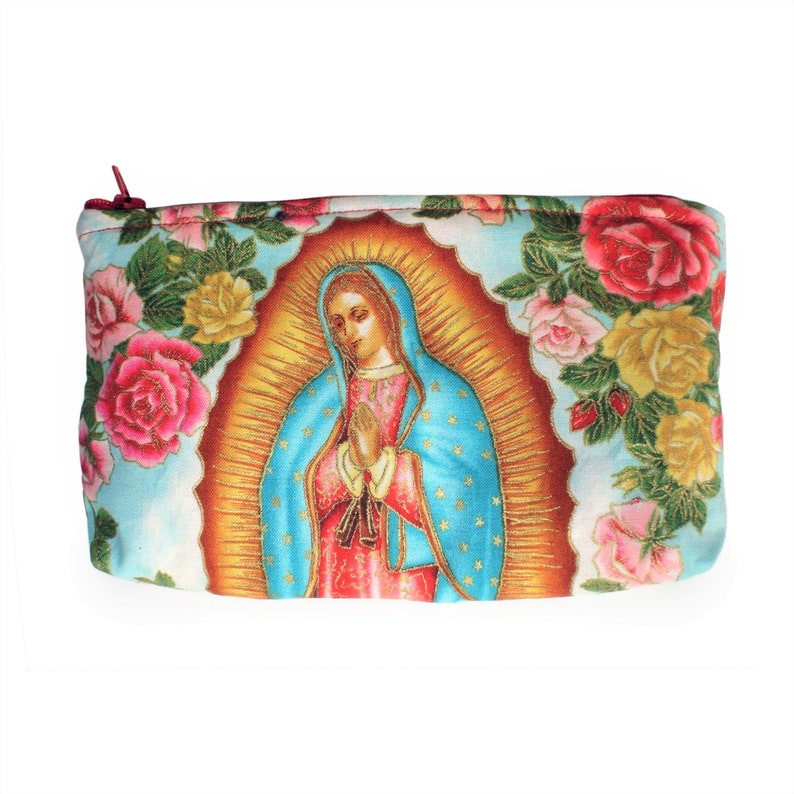 Guadalupe Mexican Virgin Mary Wallet / Makeup Bag / Cosmetic Bag / Coin purse image 1