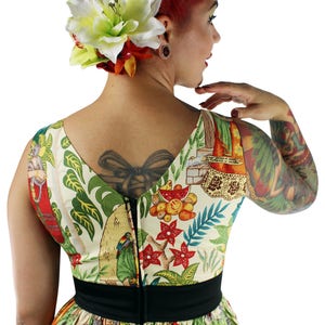 Frida Inspired Dress/ 50s Inspired Frida Dress / Mexican / Rockabilly / Boho image 3