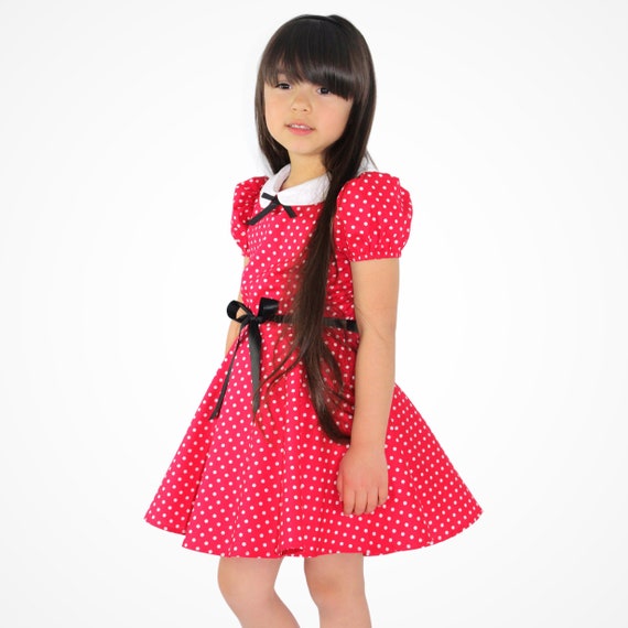 Vestido de lunares rojo y blanco para niñas / Vestido - Etsy México Vestido de lunares rojo y blanco para niñas / Vestido - Etsy México