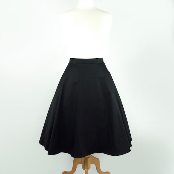 Falda circular de inspiración vintage falda circular negra Etsy México
