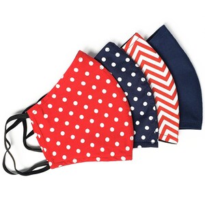 Masque facial du 4 juillet prêt à être expédié avec poche filtrante/lavable-fabriqué aux États-Unis-adulte-2 couches