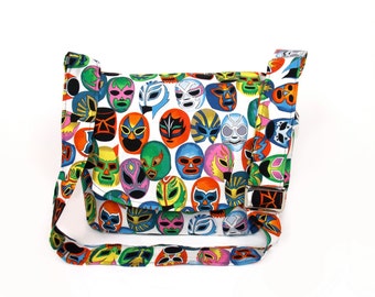 Super Lucha Libre Luchador Folklorico Day of the Dead Messenger Bag