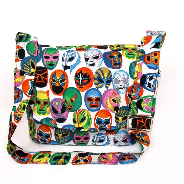 Super Lucha Libre Luchador Folklorico Day of the Dead Messenger Bag