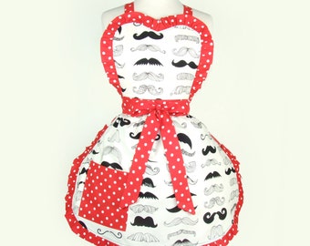 Mustache Apron / Vintage Inspired Mustaches Apron