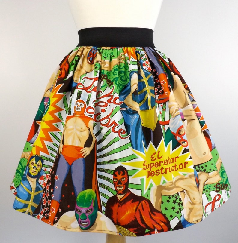 Lucha Libre Luchador A-line Elastic Skirt image 2