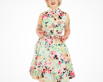 Geblümtes Kleid mit Taschen XS-3XL