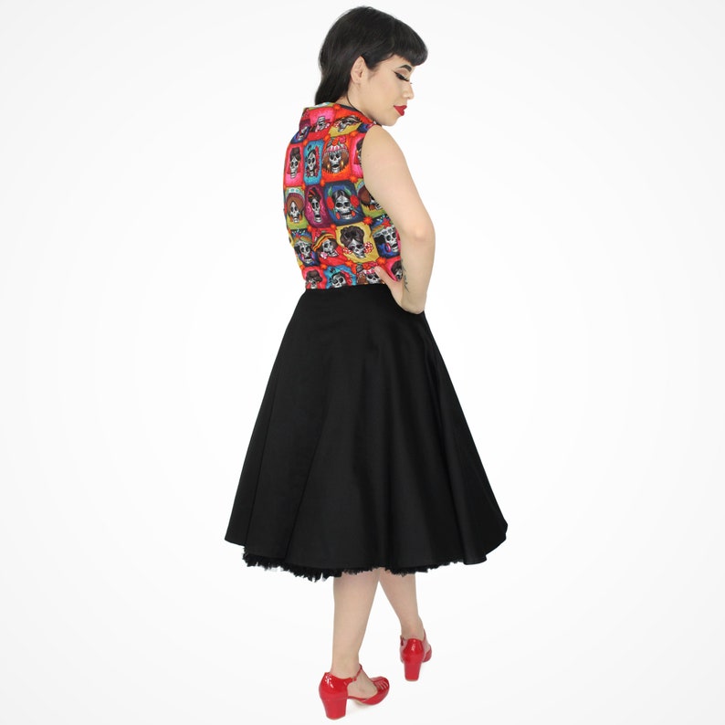 Vintage Inspired Day of the Dead Catrinas Circle Dress XS-3XL