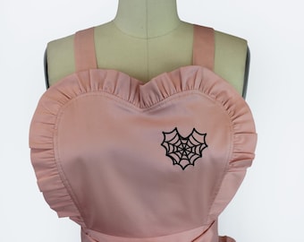 Spinnennetz Herz Pink Vintage inspirierte Schürze