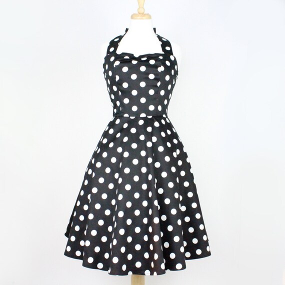 Classic Black and White Polkadots Pinup Dress - Etsy