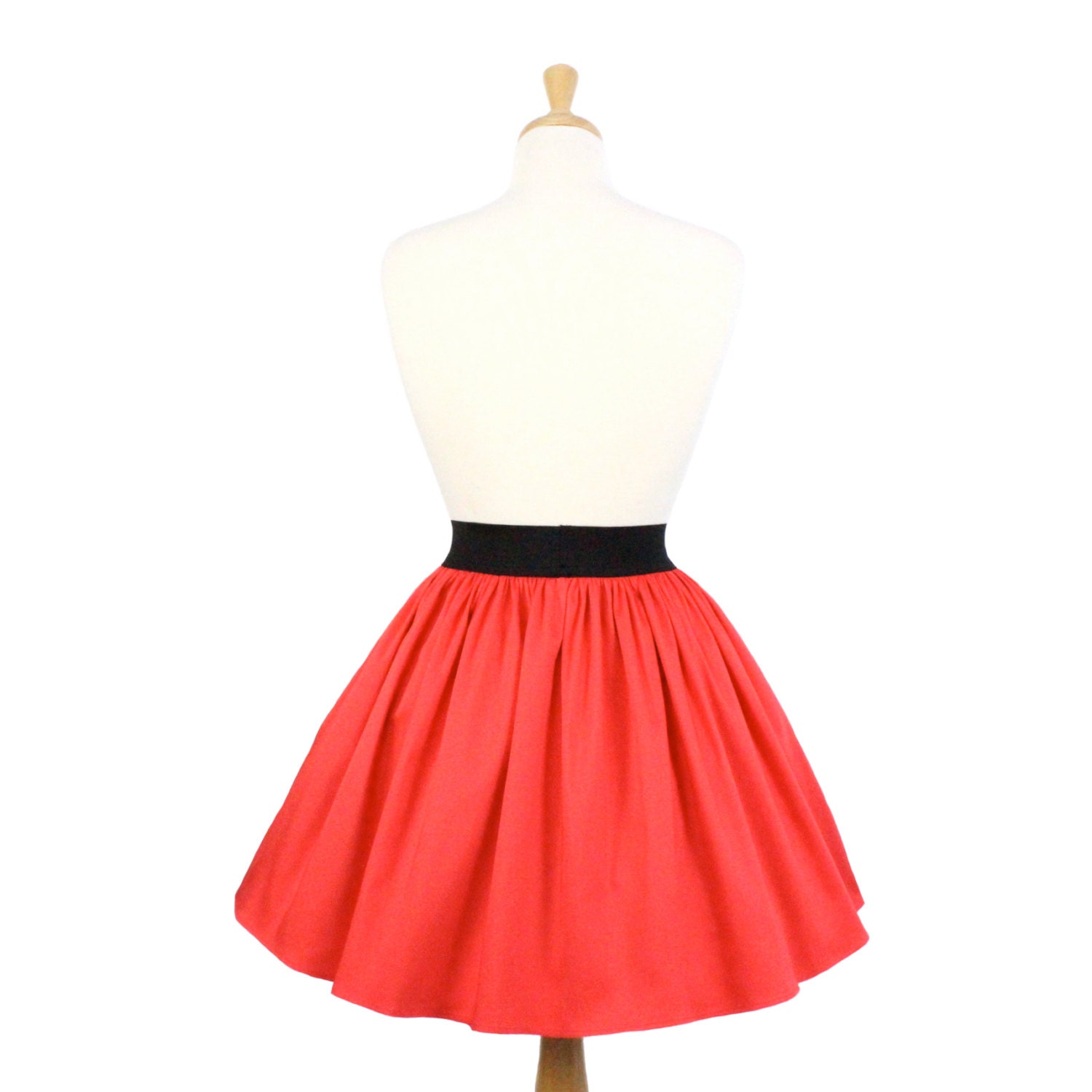 Coral A line Pleated Skirt on Sale Etsy Canada