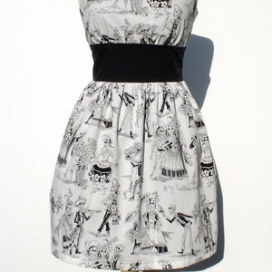 Day of the Dead / Mexican Dia de Los Muertos Inspired Retro Dress / Rockabilly Dress image 1