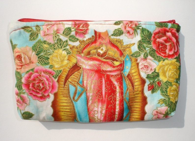 Guadalupe Mexican Virgin Mary Wallet / Makeup Bag / Cosmetic Bag / Coin purse image 2