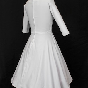 White 1940s Vintage Inspired Wedding Circle Dress w/ Pockets image 4