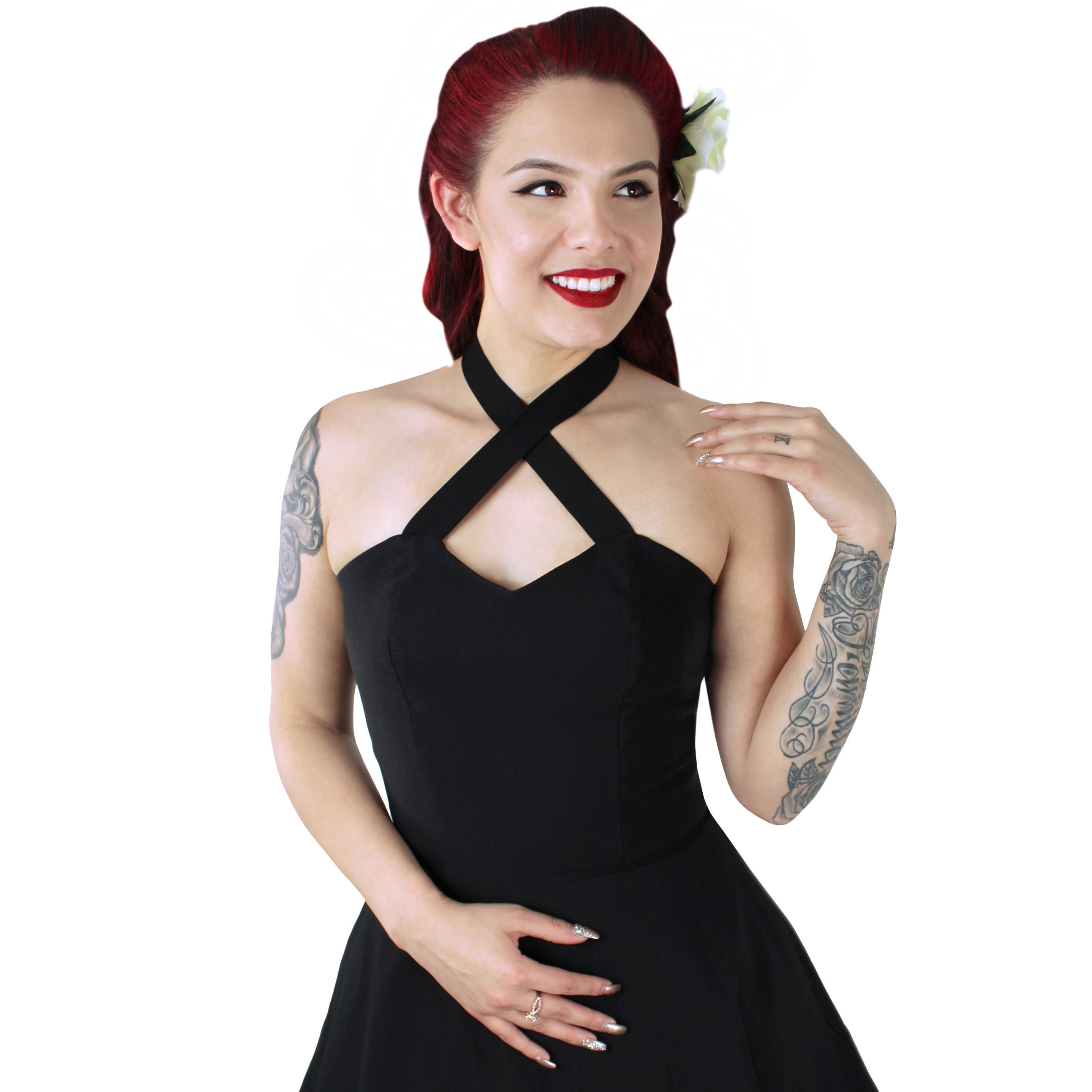 black cross halter dress Dani Cross Halter Maxi Dress