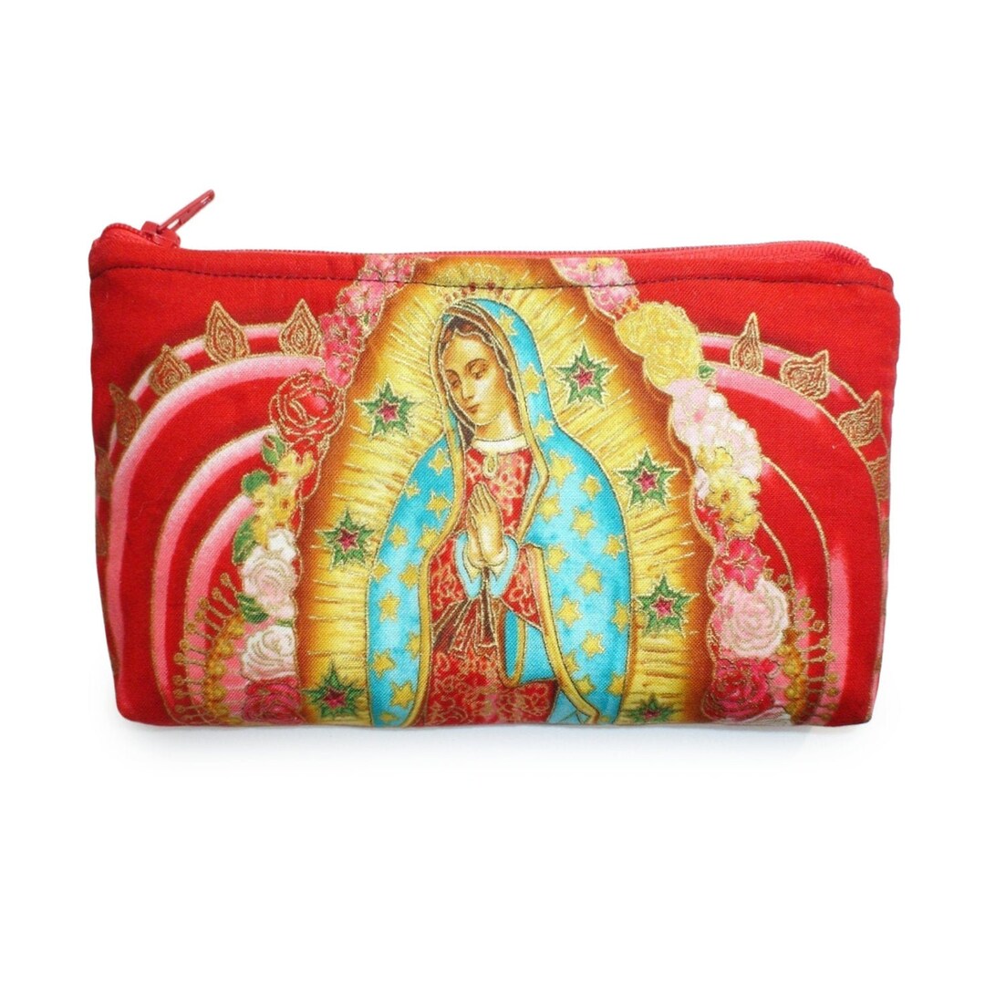 Mexican Virgin Mary Guadalupe Wallet Coin Purse Rockabilly Wzipper Big Enough 4 Make Up Etsy