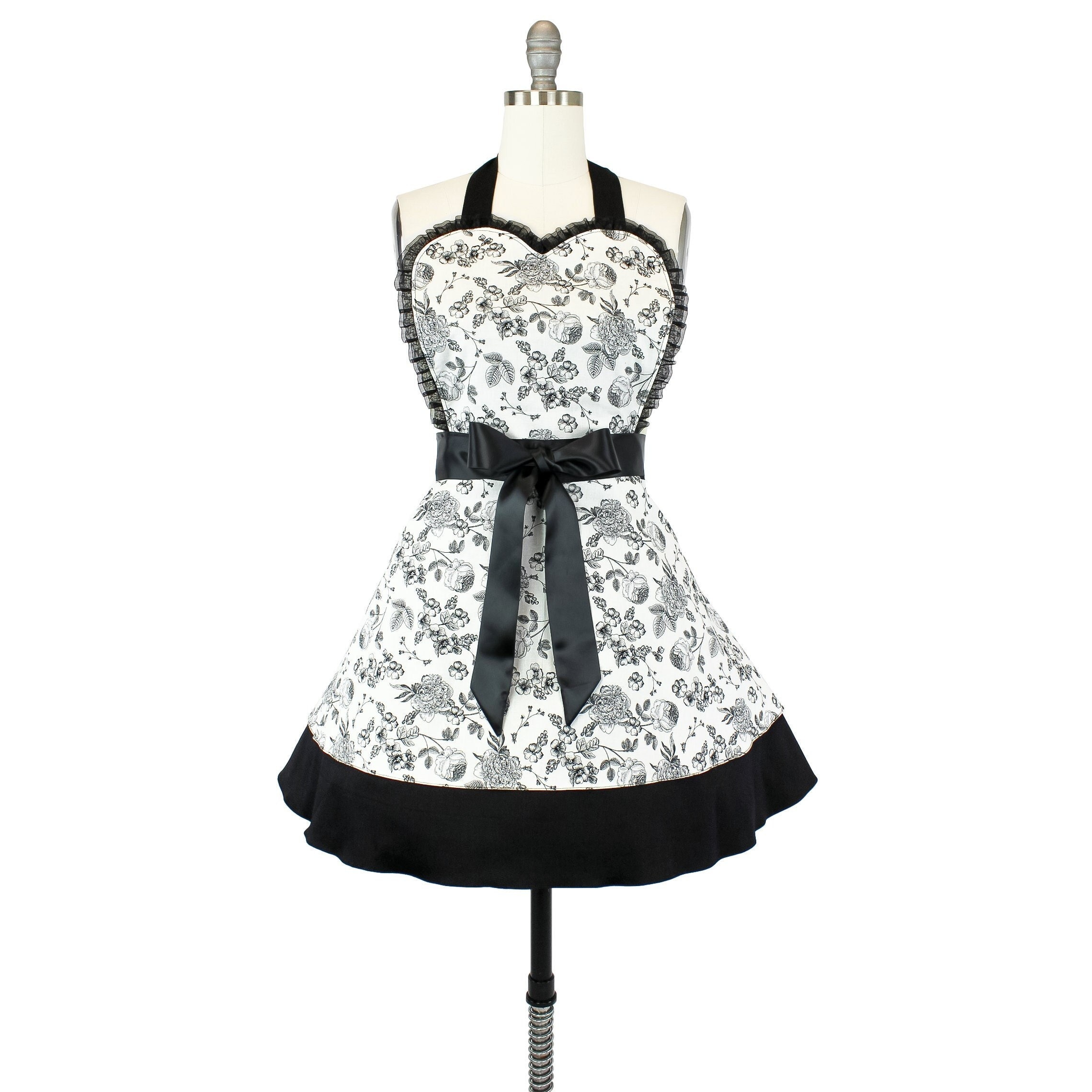 エプロン 1910s Sweet Petite Floral Cotton Apron Two Tier Floral Vintage Inspired Apron - Etsy