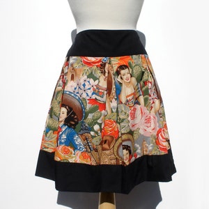 Mexican Senorita Pinup Skirt - Thick Sateen Band Skirt