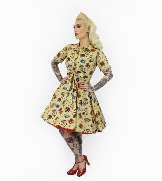 Tattoo Dress Art Vintage Inspired / Rockabilly Pinup Clothing - Etsy
