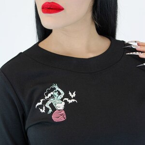 Bride of Frankenstein Pin Up Black Pullover image 3