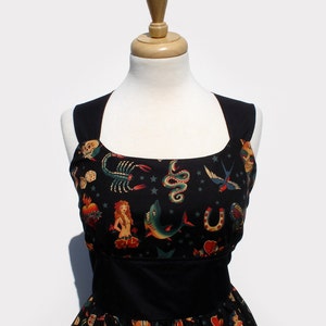 Tattoo Art Rockabilly Pinup Dress / Vintage Inspired Tattoo Art Dress image 2