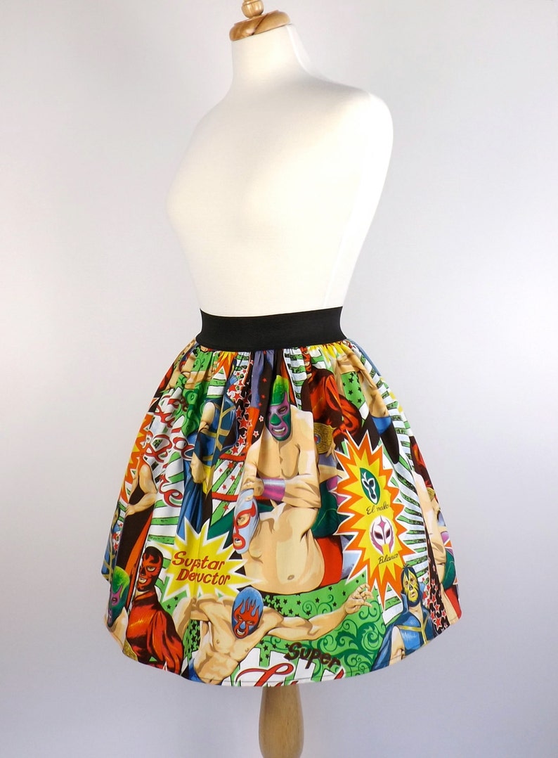 Lucha Libre Luchador A-line Elastic Skirt image 3