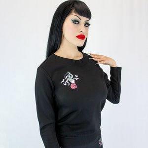 Bride of Frankenstein Pin Up Black Pullover image 2