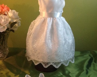 Custom Made Flower Girl Dress - Fits 18" Dolls - First Communion Dress