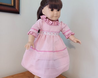 18in Doll Clothes -  Pink Meet Dress - Pantalettes - Regency Style