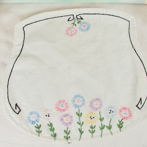 Vintage Hand Embroidered Floral Doily