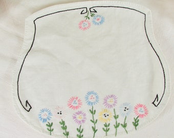 Vintage Hand Embroidered Floral Doily