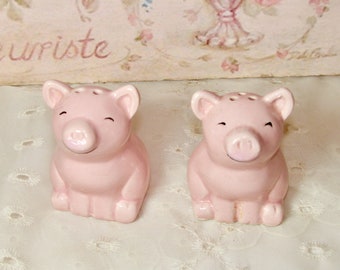 Pink Pigs Ceramic Salt and Pepper Shakers