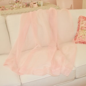 Vintage Pink Sheer Rod Pocket Curtain Panels, Sheer Curtains