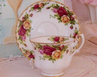 Royal Albert Old Country Roses Tea Cup, Fine English Bone China, Tea Party Tableware, Cabinet China Collectibles,