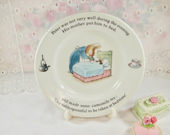 Beatrix Potter, Wedgewood Peter Rabbit Bunny Plate, Etruria and Barlaston, 7" Childs Ceramic Plate