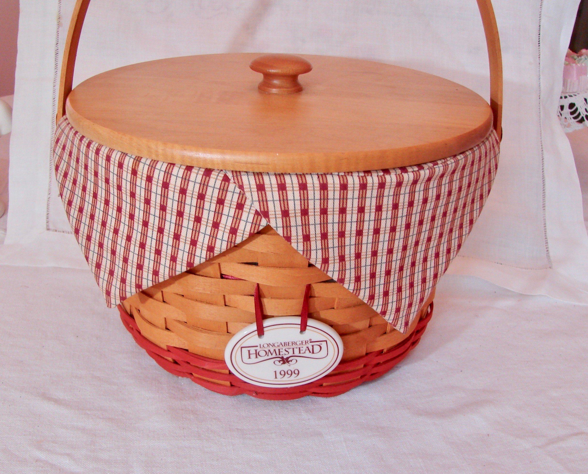 Longaberger 1999 Homestead Apple Basket with Liners and Lid Etsy