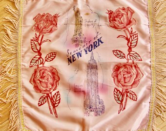 World War II 1940s Silk, Army Souvenir Pillow Covers, Sister