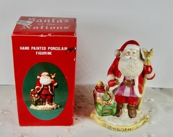 Vintage NIB, Sweden Ceramic Santa Figurine