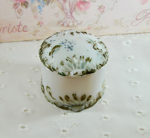 Antique Hand-painted, Edwardian Victorian Milk Gla