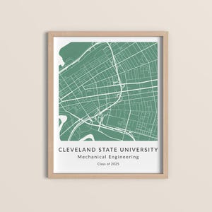 Impression personnalisée de carte de l'université | Lieu universitaire personnalisé avec diplôme et année scolaire | Cadeau de fin d'études