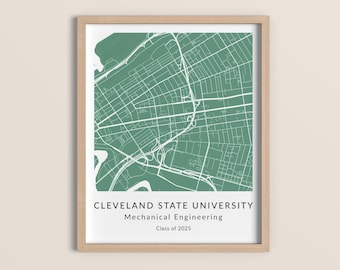 Personalized College Map Print | Custom University Location with Degree & Class Year | Graduation Gift