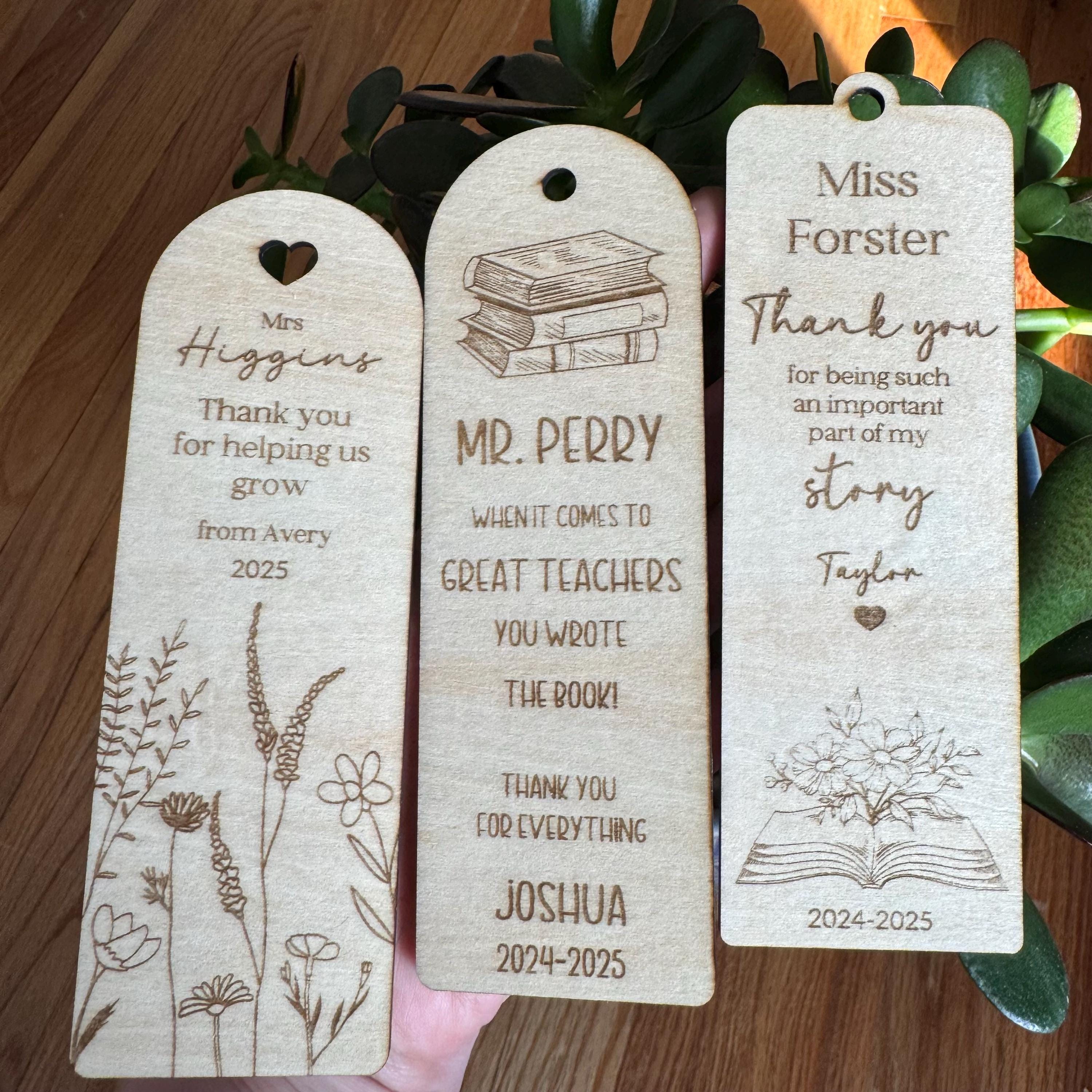 Personalized Teacher Appreciation Bookmark | Thank You for Being an ...